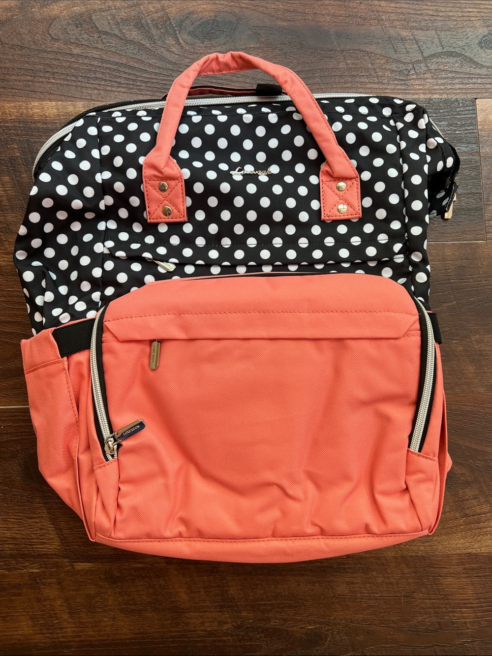 NWT Lovevook laptop backpack Polka Dot Coral with USB port